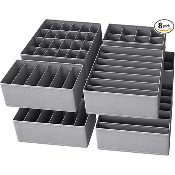 Foldable Dresser Drawer Organizer Set Underwear Sock Closet Storage Bins - Picture 6 of 6